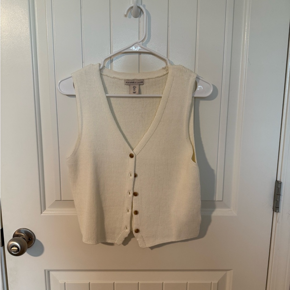 Sincerely Jules Ivory Knit Vest